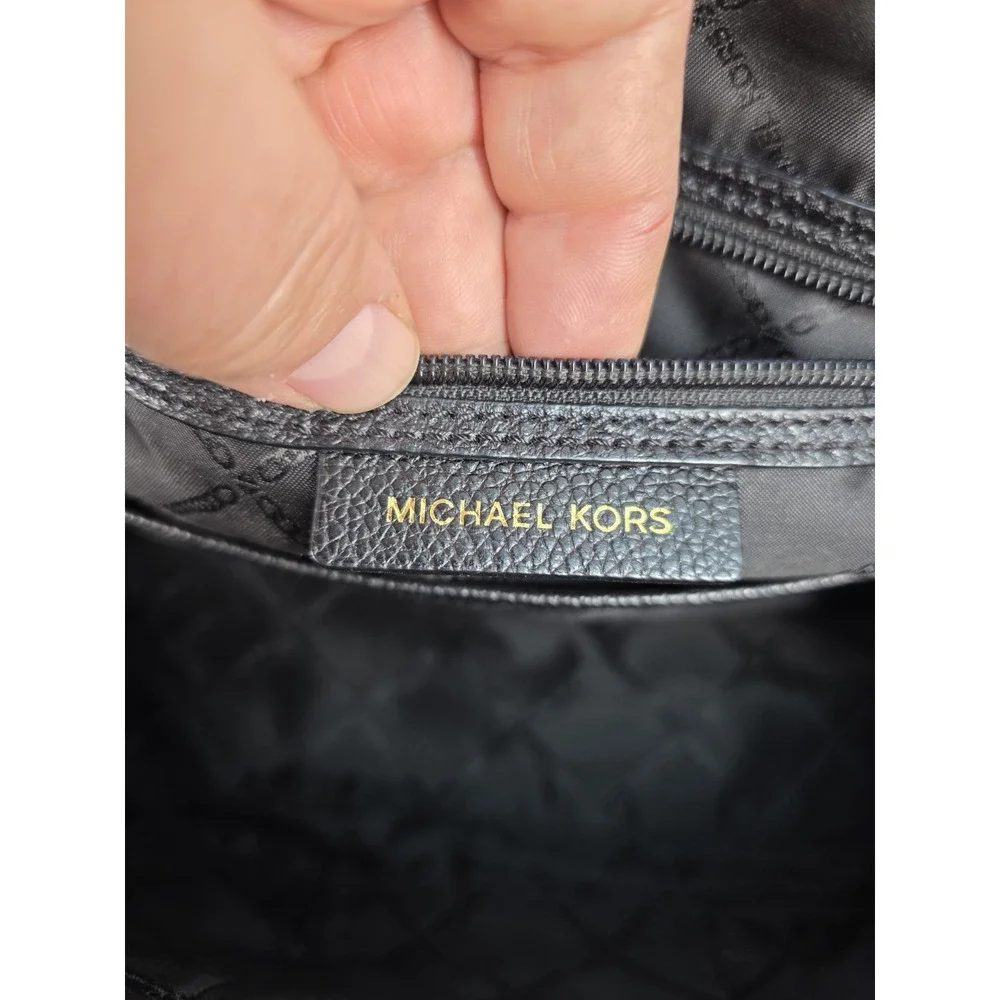 Michael Kors Maxine medium pebbled leather dome satchel in‎ black